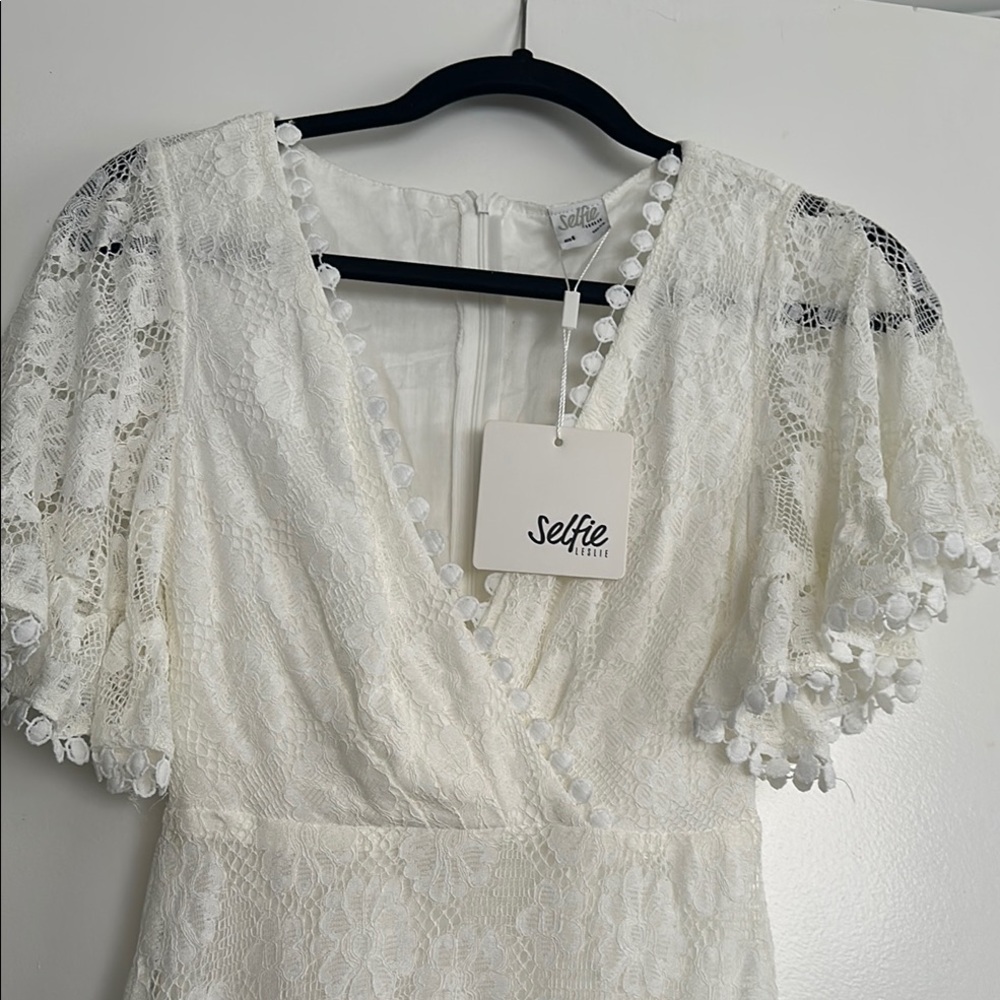Selfie Leslie Cream Lace Wedding Dress